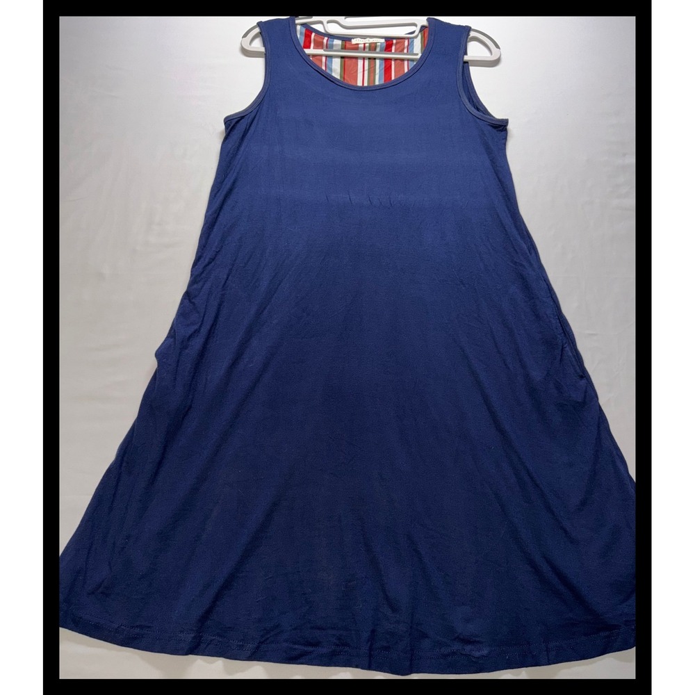Flint & Moss Dress Womens Medium Blue Sleeveless Viscose Spandex Casual Swing